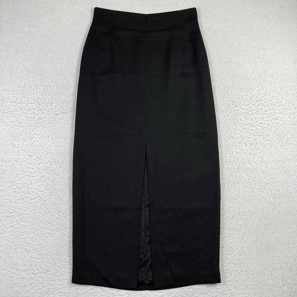Equator Skirt Womens‎ 10 Black Front Slit Vintage Made In USA Goth Career